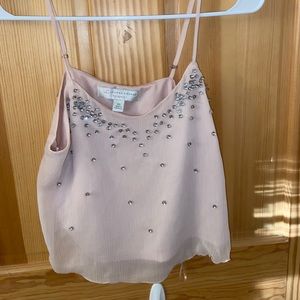 Light Pink Tank Top with Gems